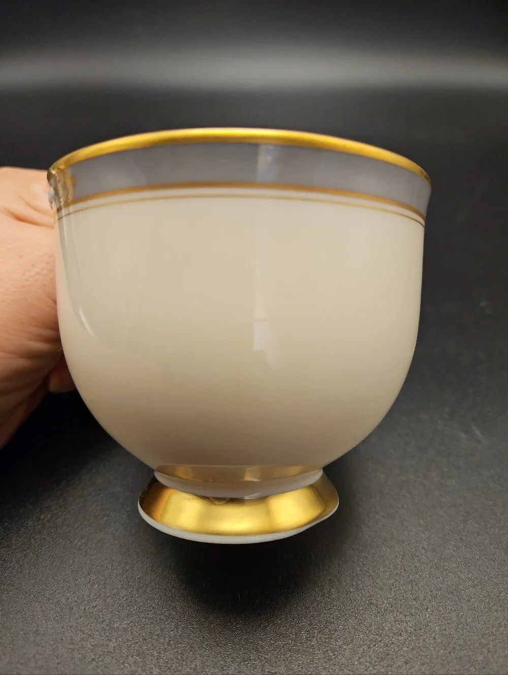 Lenox McKinley Teacup Set of 2 Presidential Collection Ivory Color Gray Band...